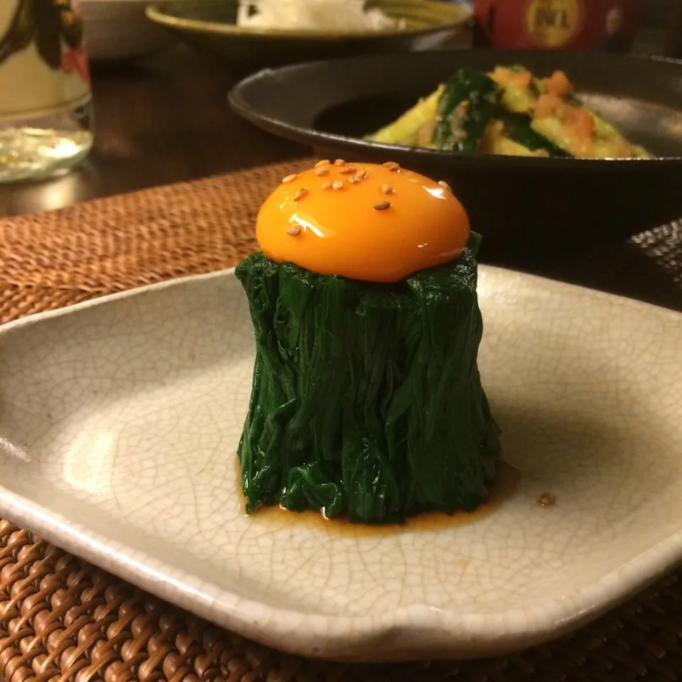 Snapdishの料理写真:にら卵黄☆|kayoさん