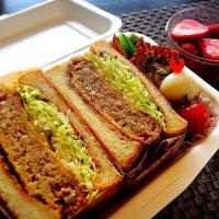 お弁当35❤︎メンチカツサンド弁当