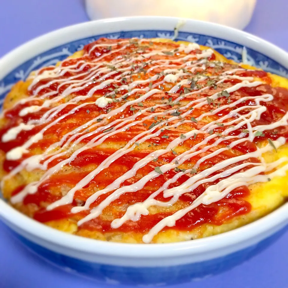 Snapdishの料理写真:フライドポテト入スペイン風オムレツ丼|Hiroya Fujiiさん