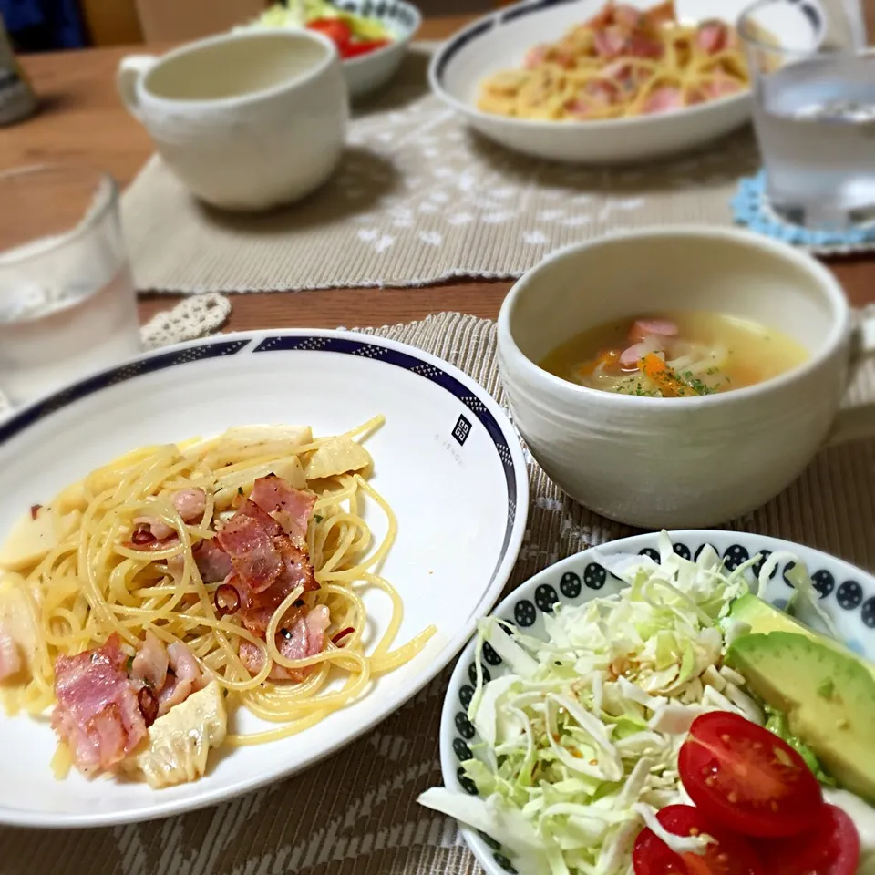 Snapdishの料理写真:今日の夕飯☆全体#夕飯#パスタ|あさこさん