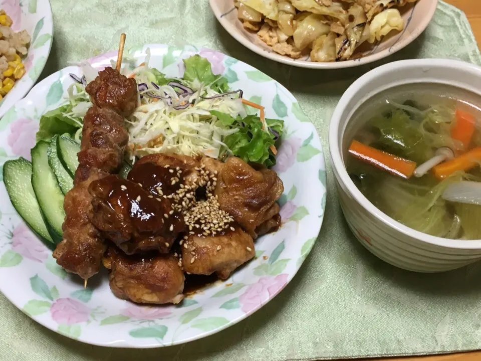 豚もも串焼き 豚肉のにんにく巻き
野菜スープ|阪野千恵子さん