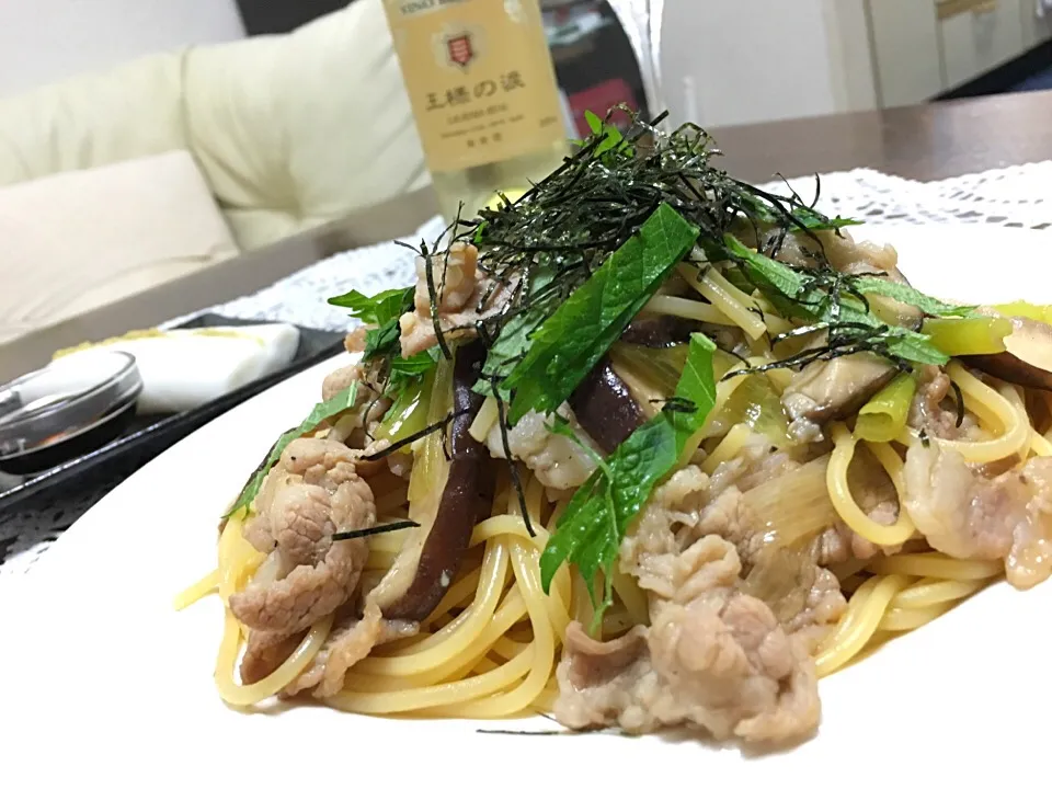 豚肉と椎茸の和風パスタ🍝|ナガマンさん