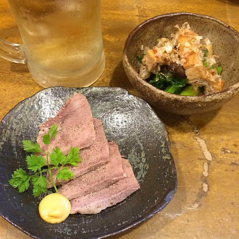 豚タン煮、明日葉と揚げの煮物|マユマユさん