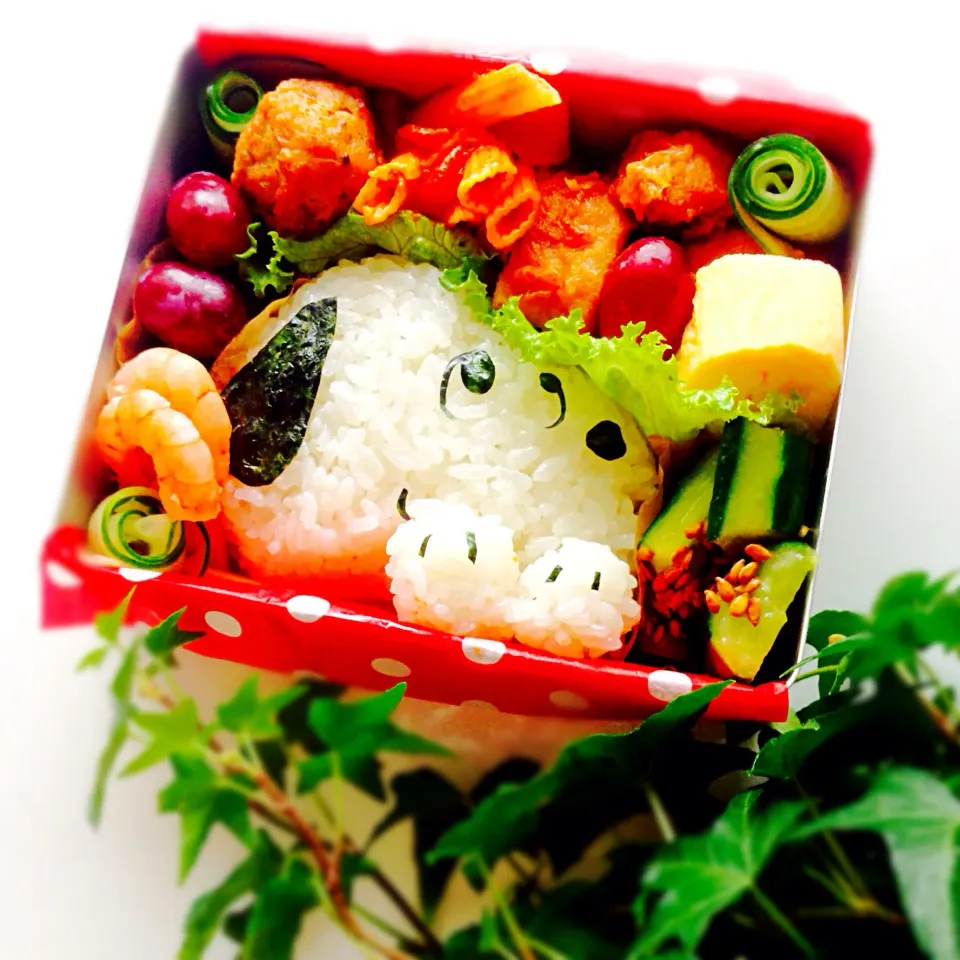 スヌーピーの春のお弁当♬／｜Naocoさんのキャラ弁でJCお弁当◡̈♥︎|usakoさん