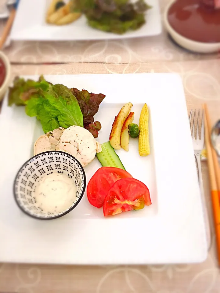 鳥ハムと焼き野菜
マスカルポーネチーズマヨデップ|Maumuさん