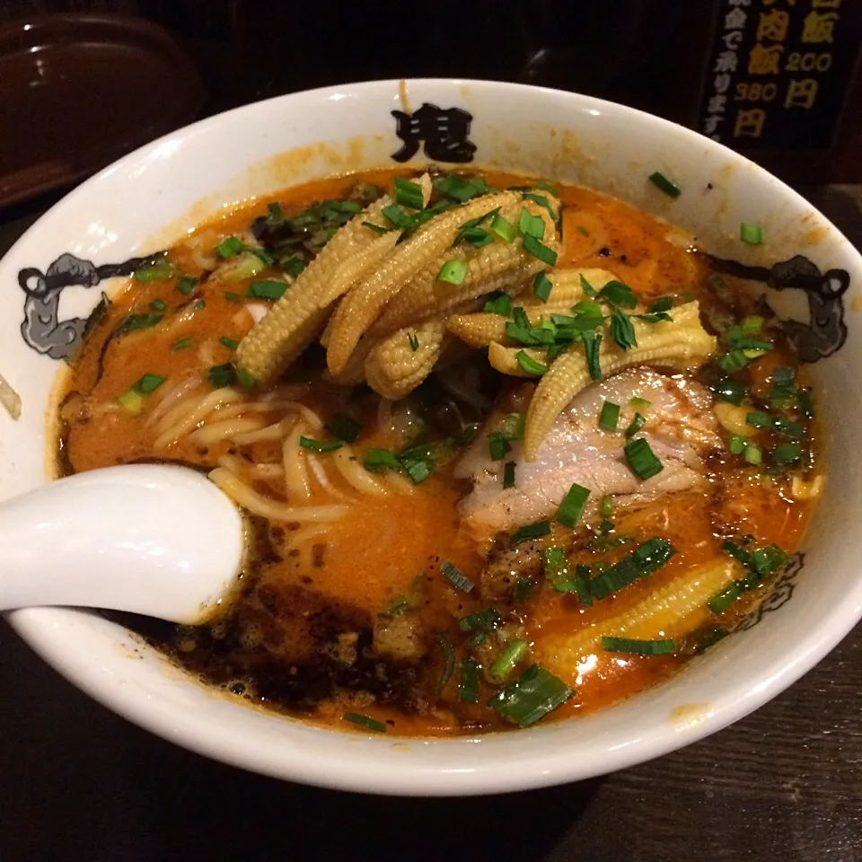 ヤングコーンからしび味噌ラーメン普通♡2016/04/23|ちび太さん