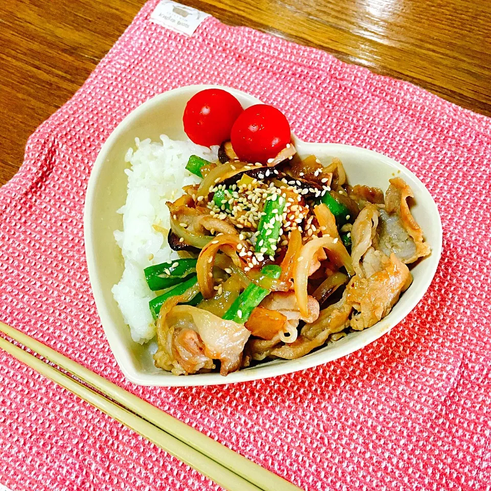 野菜たっぷり生姜焼き丼|wanaminさん