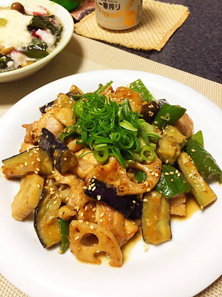 鶏と野菜の胡麻味噌焼き|ほっけまんさん