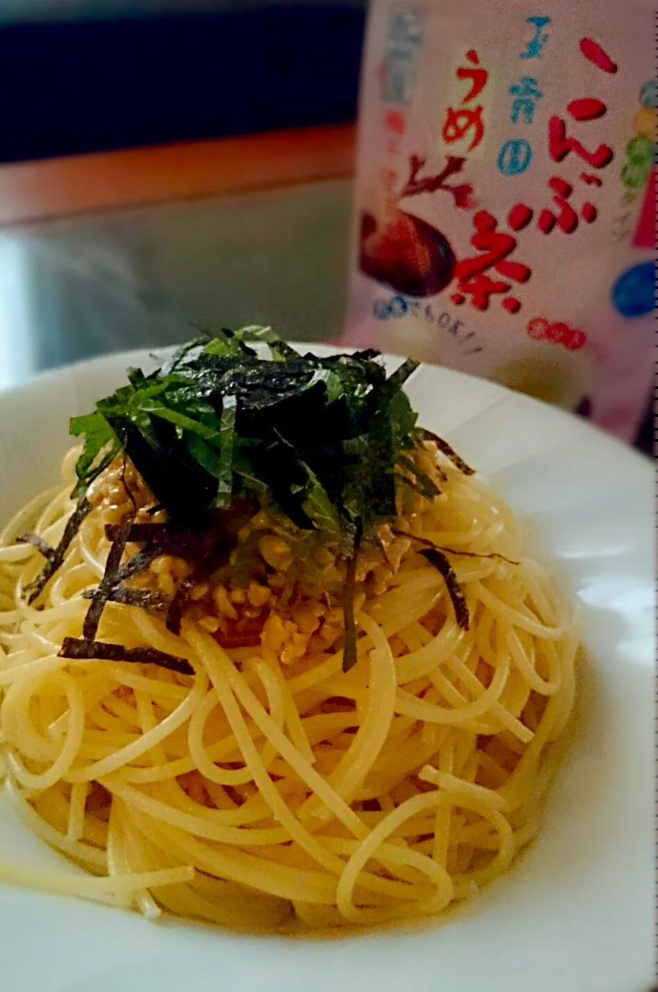 梅こんぶ茶を使って和風納豆パスタ。|takaさん