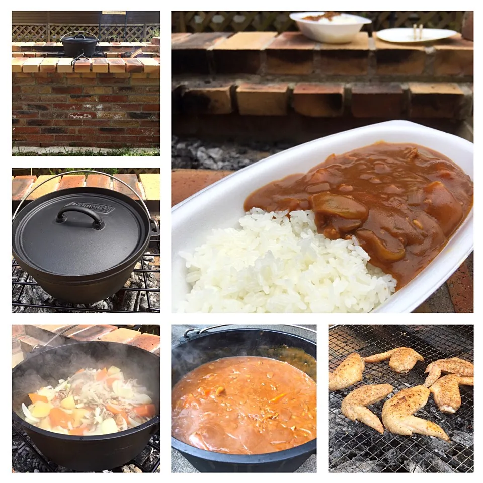 Snapdishの料理写真:BBQ〜ダッチオーブンでカレー作り〜|ケイさん