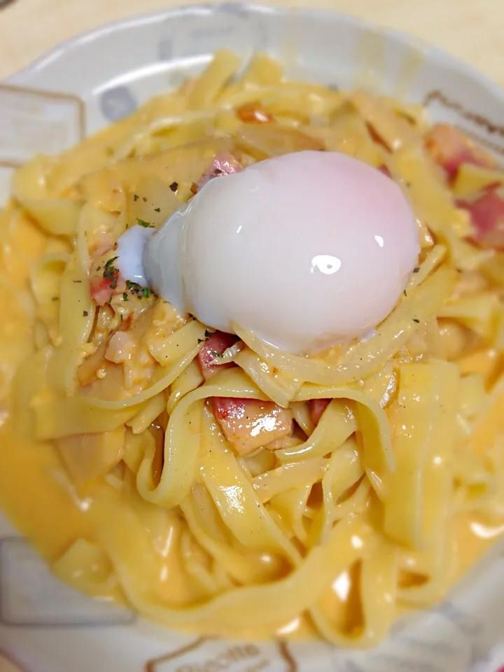 筍のカルボナーラ🍳生パスタ|モグちゃんさん