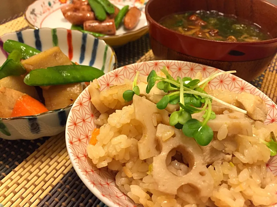 今日の夕飯は、れんこんごはん|sono.kさん