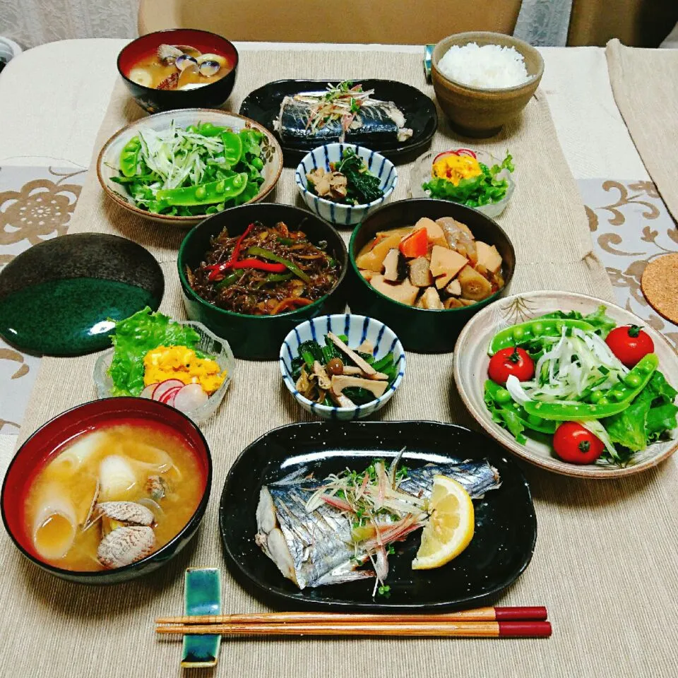 サゴシの塩焼き
アサリの味噌汁
その他作りおき|misaさん