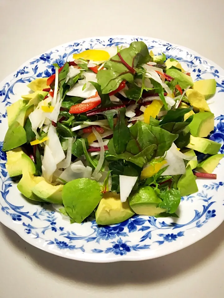 Spinach, turnip and avocado salad|gonbenさん