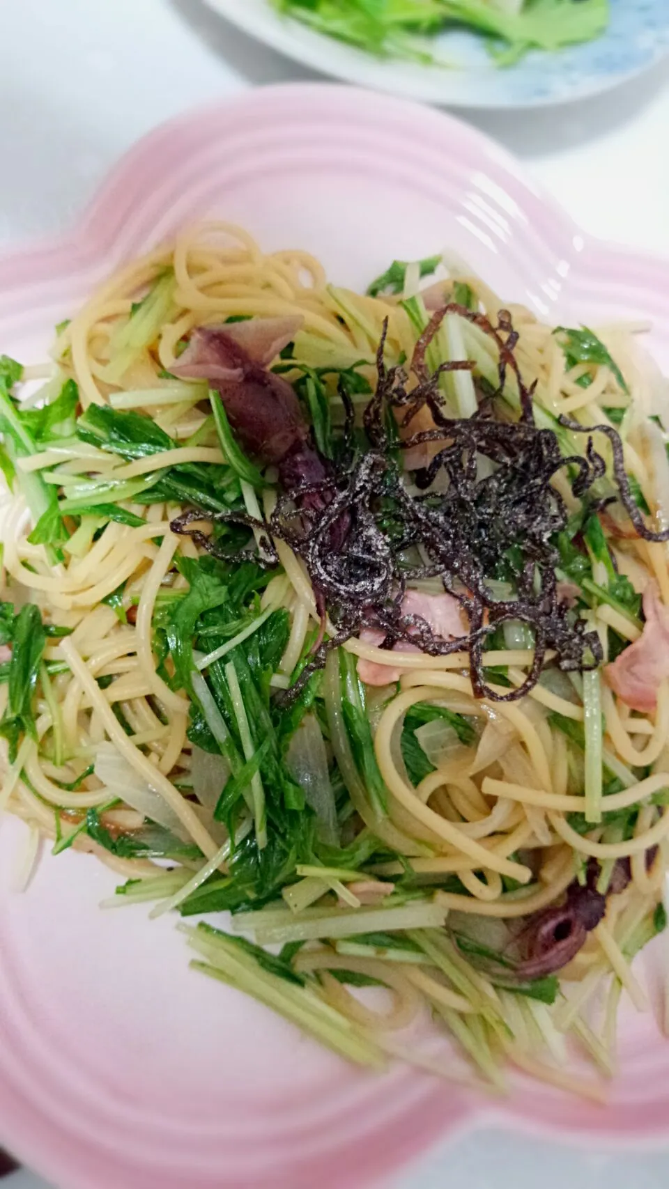 ホタルイカと水菜と塩昆布の柚胡椒パスタ|yukinkoさん