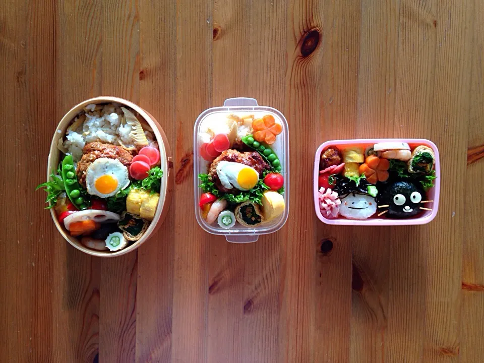 たけのこご飯とハンバーグ弁当|ポペさん