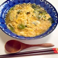 Snapdishの料理写真:ネギとわかめの卵とじうどん|エルさん