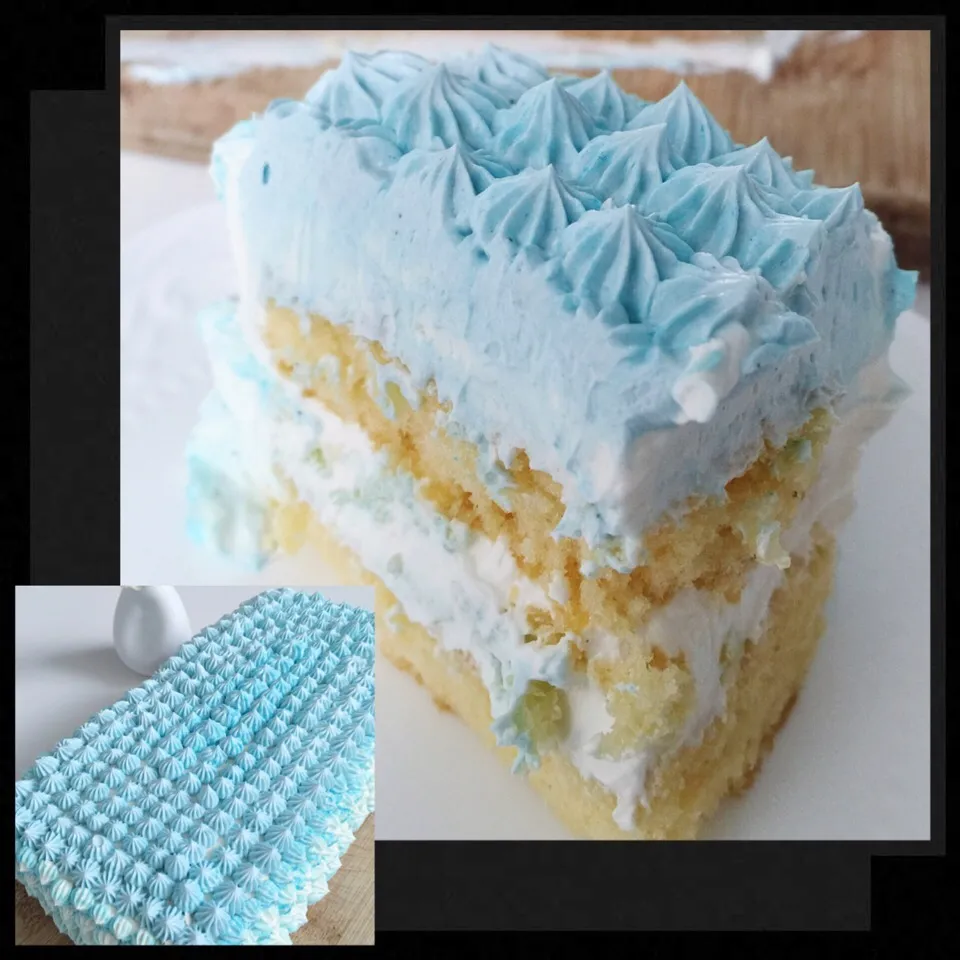 Sponge cake with Swiss meringue buttercream|12Dragonさん