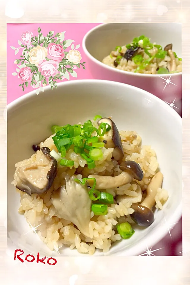 🍄 🍄キノコの炊き込みご飯🍄 🍄|ロコタンさん