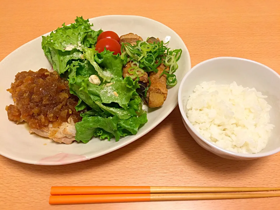 Snapdishの料理写真:お肉もりもり元気ごはん|たけおさん