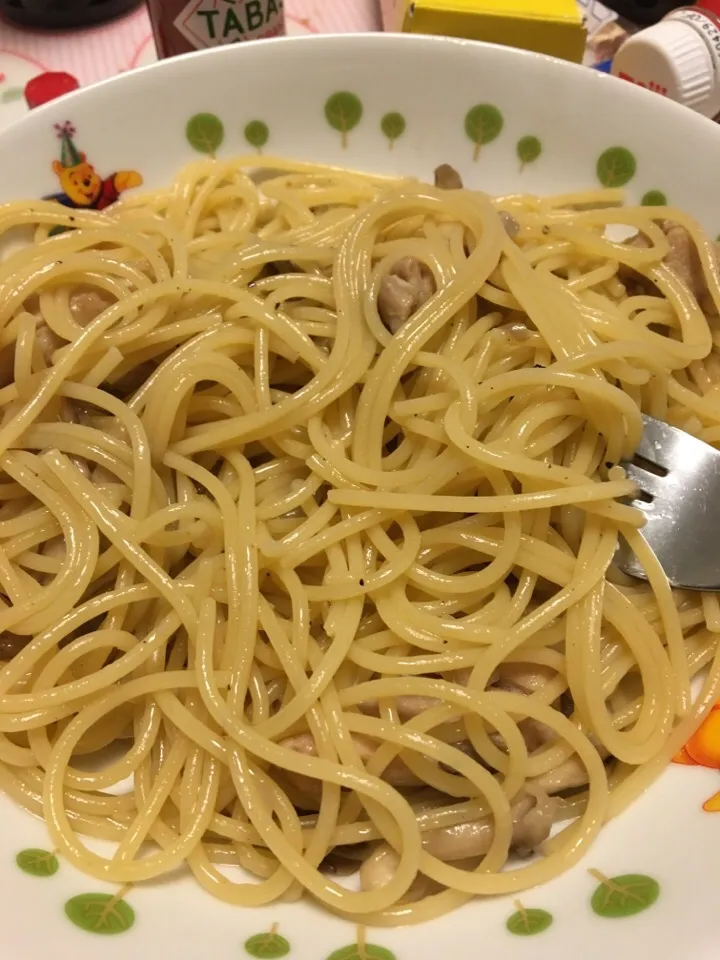 まいたけと鶏肉のペペロンチーノ|いしいさん