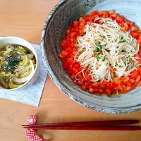 Snapdishの料理写真:トマトとそうめん|MIKUさん