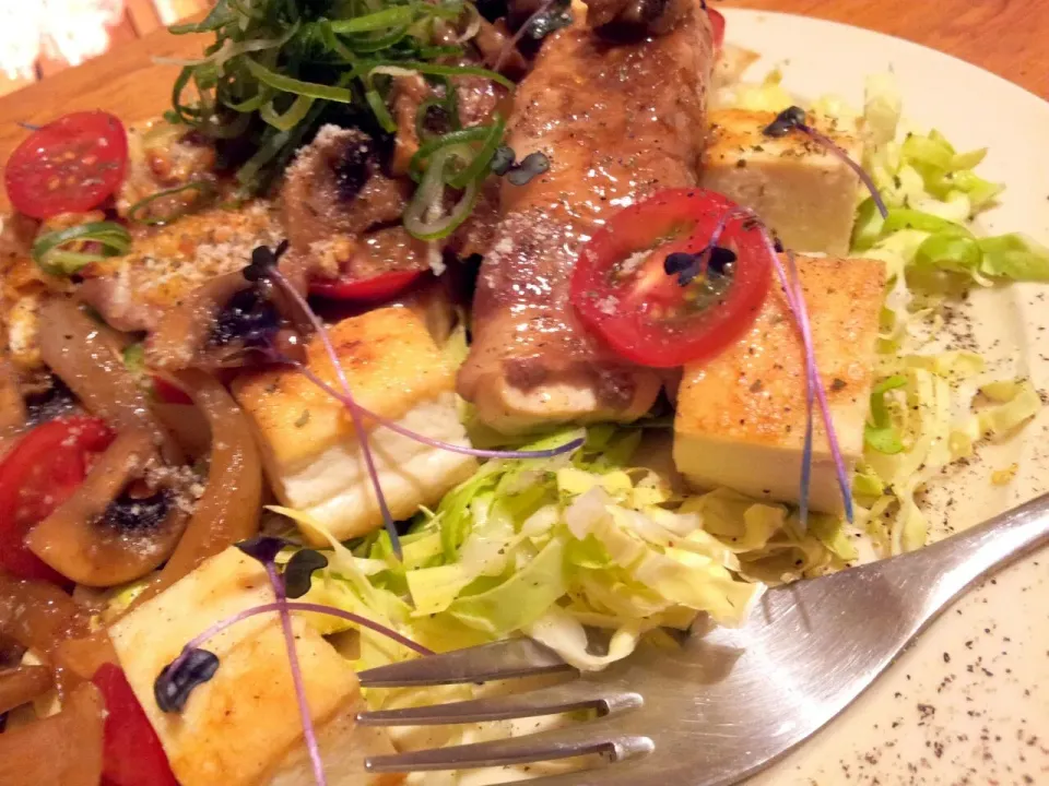 豆腐サイコロステーキ、豆腐肉巻焼き、豆腐ピザ☆|けんさん