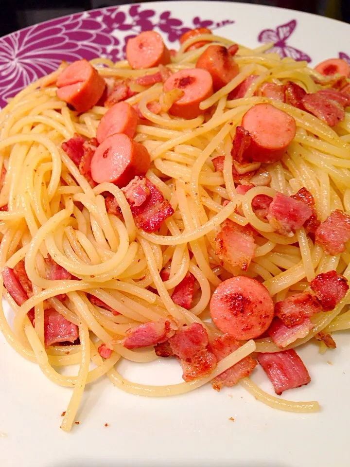 Spaghetti Bacon and Sausage|enJOYさん