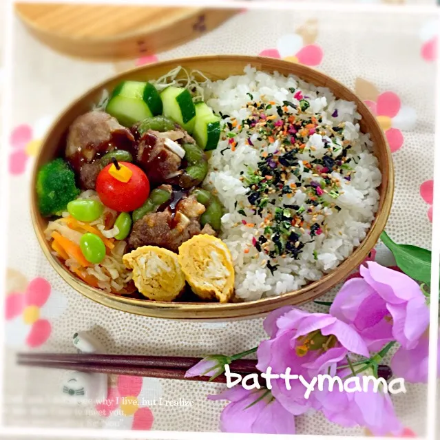 ピーマンの肉詰め弁当～♡battymamaの節約しても美味しいお弁当♡|ばってぃーまま＠♪さん