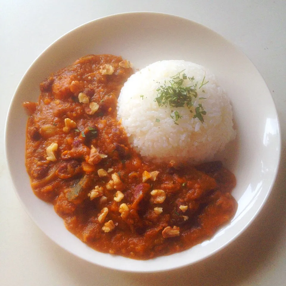 カボチャとキドニービーンズのカレー。|ヘイオークボさん