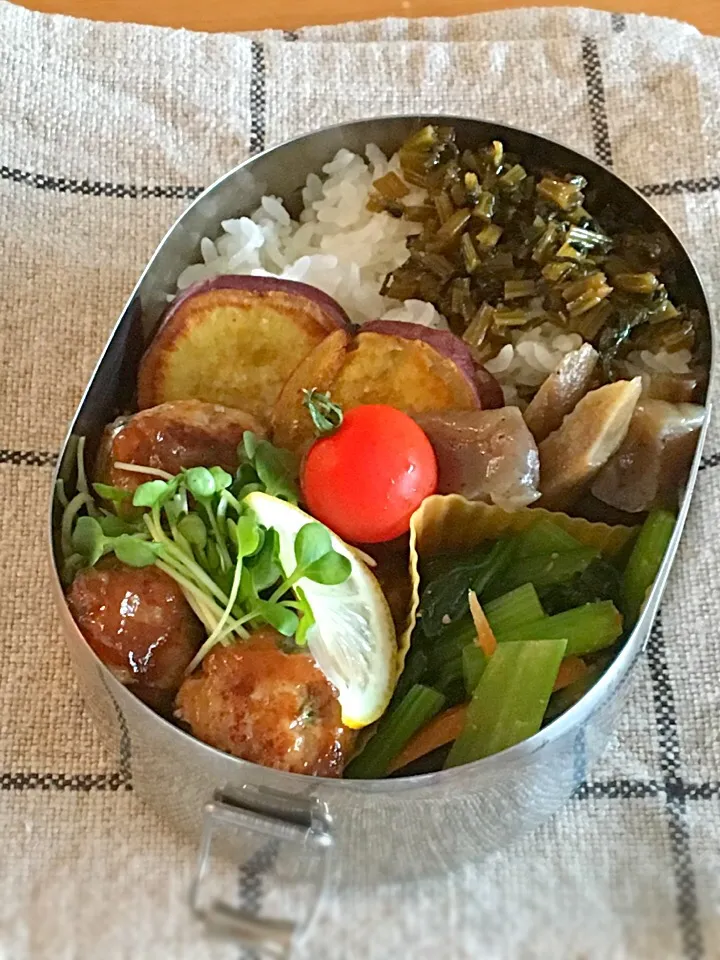 4.27のお弁当☆餃子のタネで作ったお団子の餡かけ|tacconcinaさん