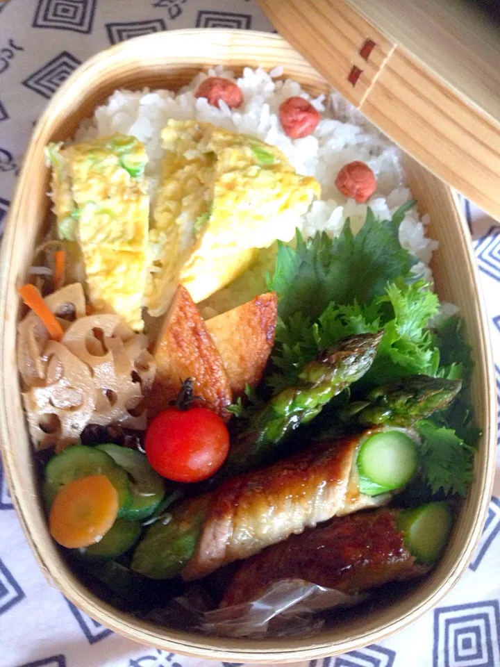 アスパラ豚巻き黒酢とグルメ醤油で(*^_^*)|愛ママさん