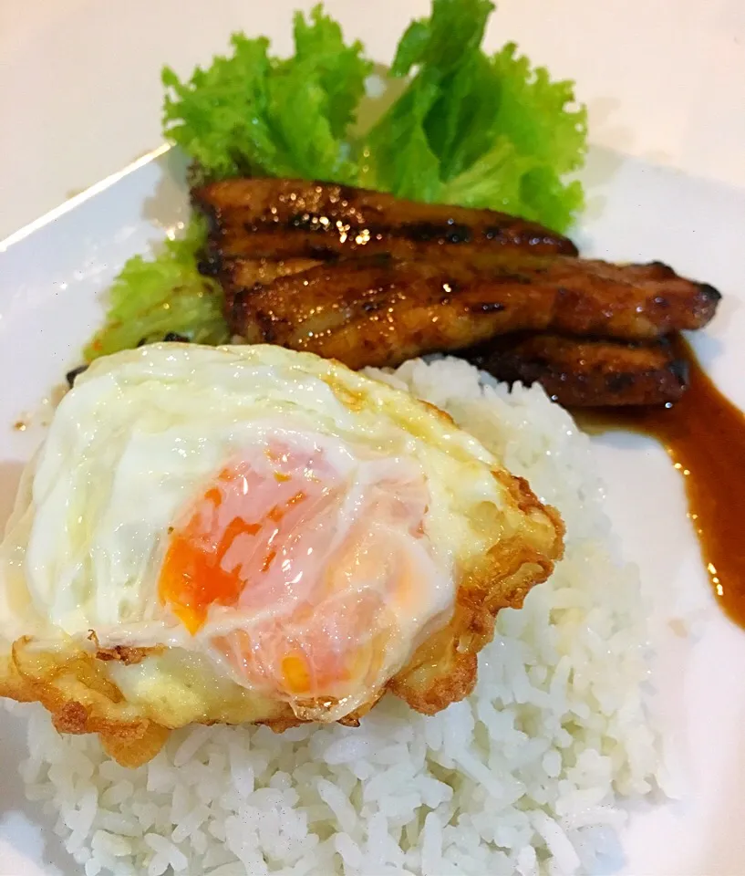 Pork belly with bbq sauce & egg on Rice|jeabさん