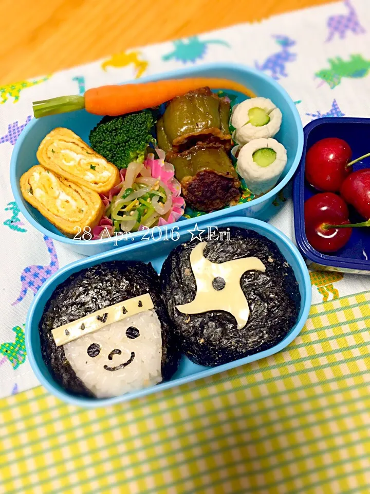 Snapdishの料理写真:4月28日☆忍者おにぎり弁|えりさん