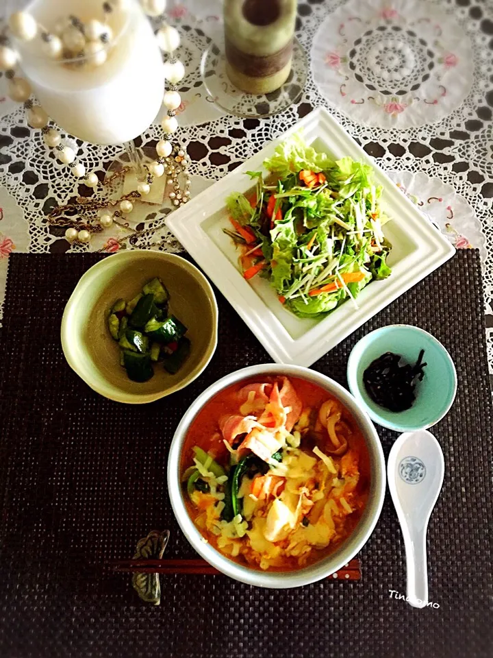 Snapdishの料理写真:朝辛ラーメン！|Tina Tomoko😋さん