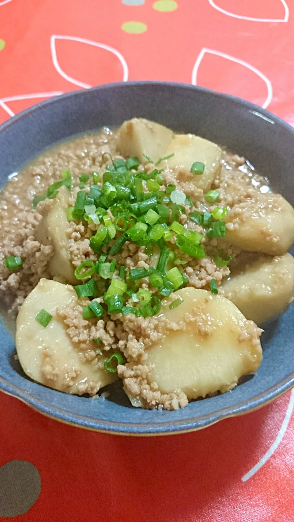 里芋の豚ひき肉あんかけ|ぱやさん