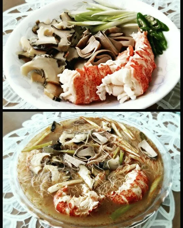 Snapdishの料理写真:spicy rice noodle with lobster and conch|steven z.y.さん