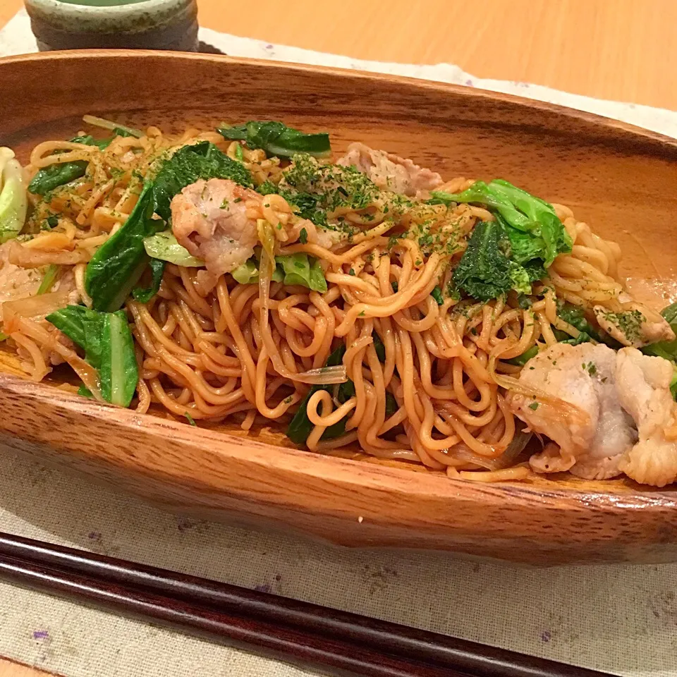 新キャベツと豚コマの屋台風焼きそば！|かぴこさん