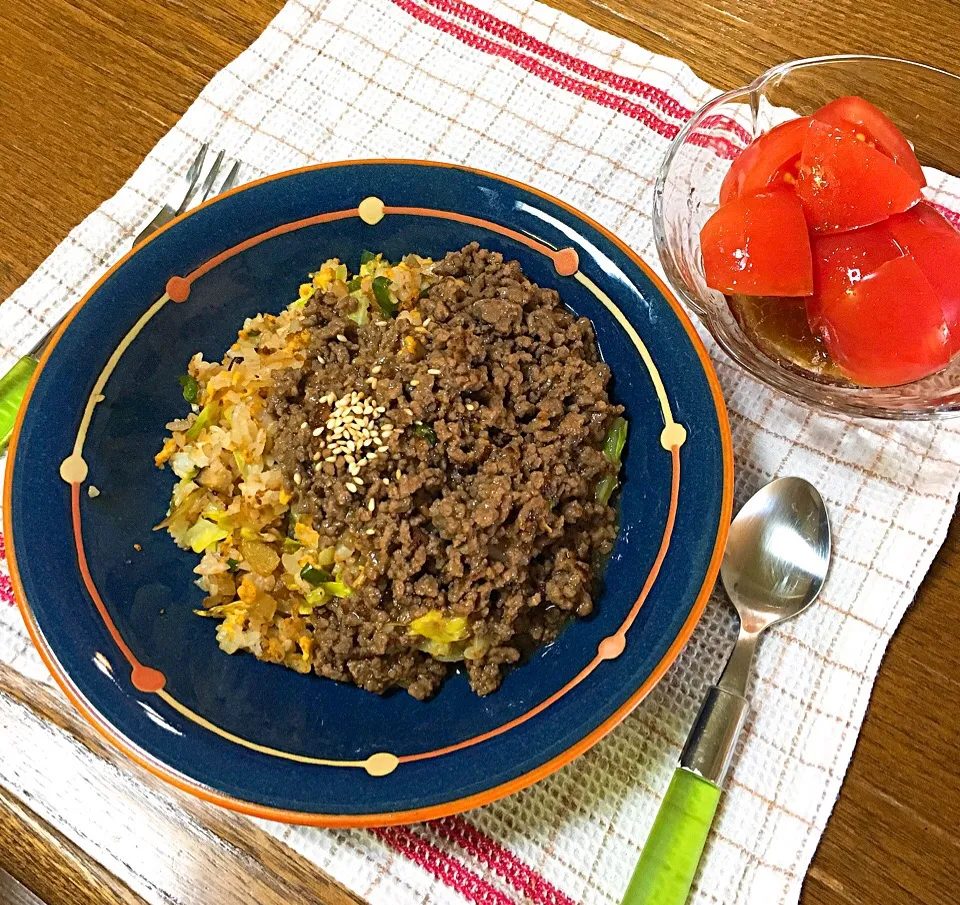 そぼろあんかけの春キャベツチャーハン|wanaminさん