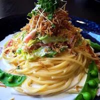 Snapdishの料理写真:⭐️ちりめん山椒と春キャベツのクリームパスタ