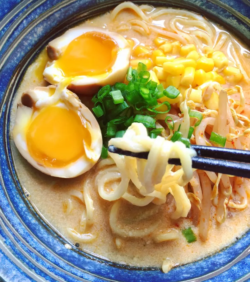 Snapdishの料理写真:Vegetarian ramen(soy milk soup base)|coxiella24さん