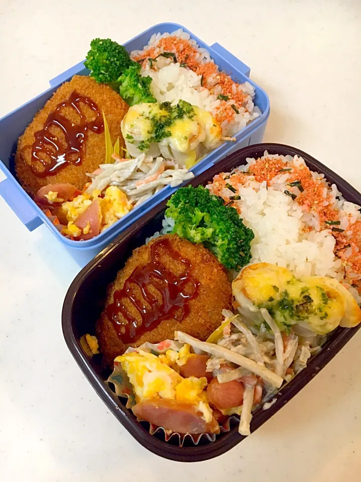 今日のお兄ちゃん部活弁当〜🎶私夜勤弁当〜は寄せ集め弁当〜につき内緒🙊|Sayakaさん