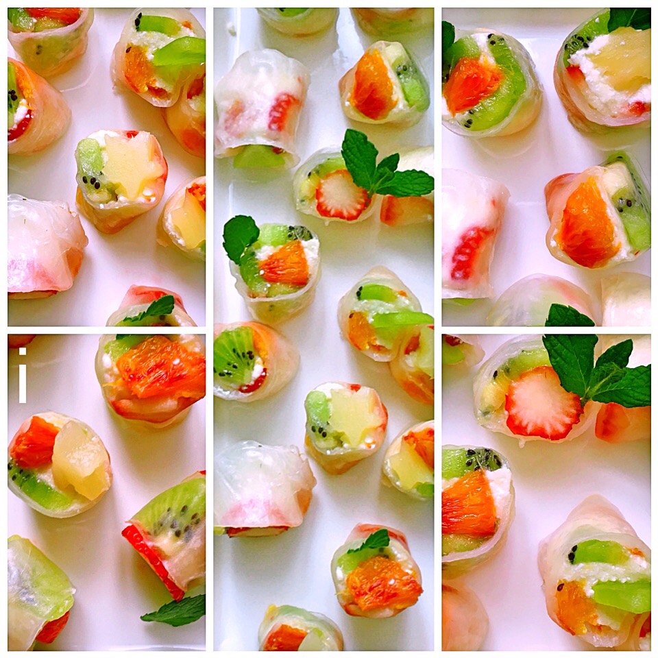生春巻きフルーツサラダ 【Fruits summer rolls salad】