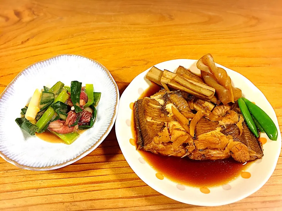 赤かれいの煮付け、ほたるイカの辛子味噌|pepiさん