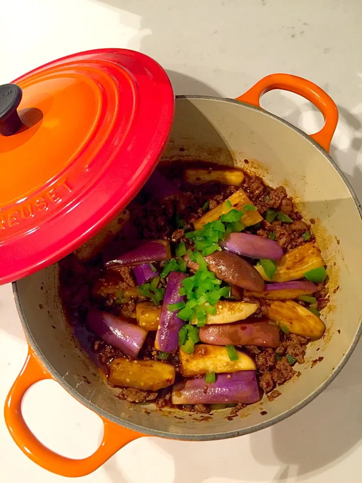 Spicy bean minced pork & egg plant|Aunty Gさん