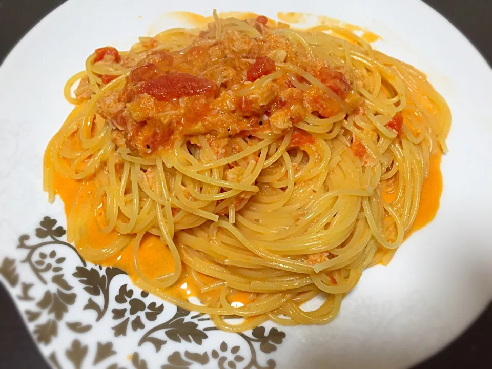 カニクリームパスタ|ももみさん