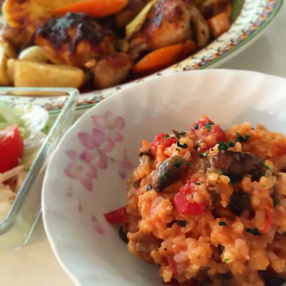 Tomato And Mushroom Risotto|mamaeriさん