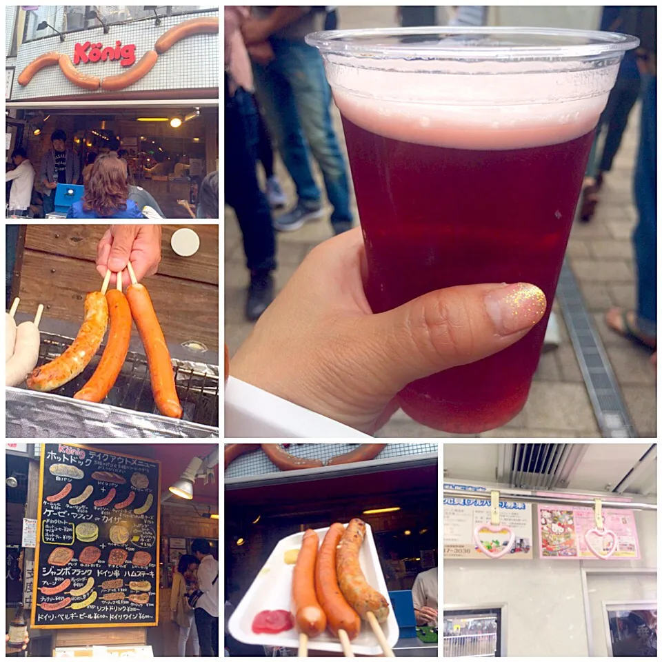 Snapdishの料理写真:Jumbo Frank&Cherry beer🇩🇪乾杯|🌈Ami🍻さん