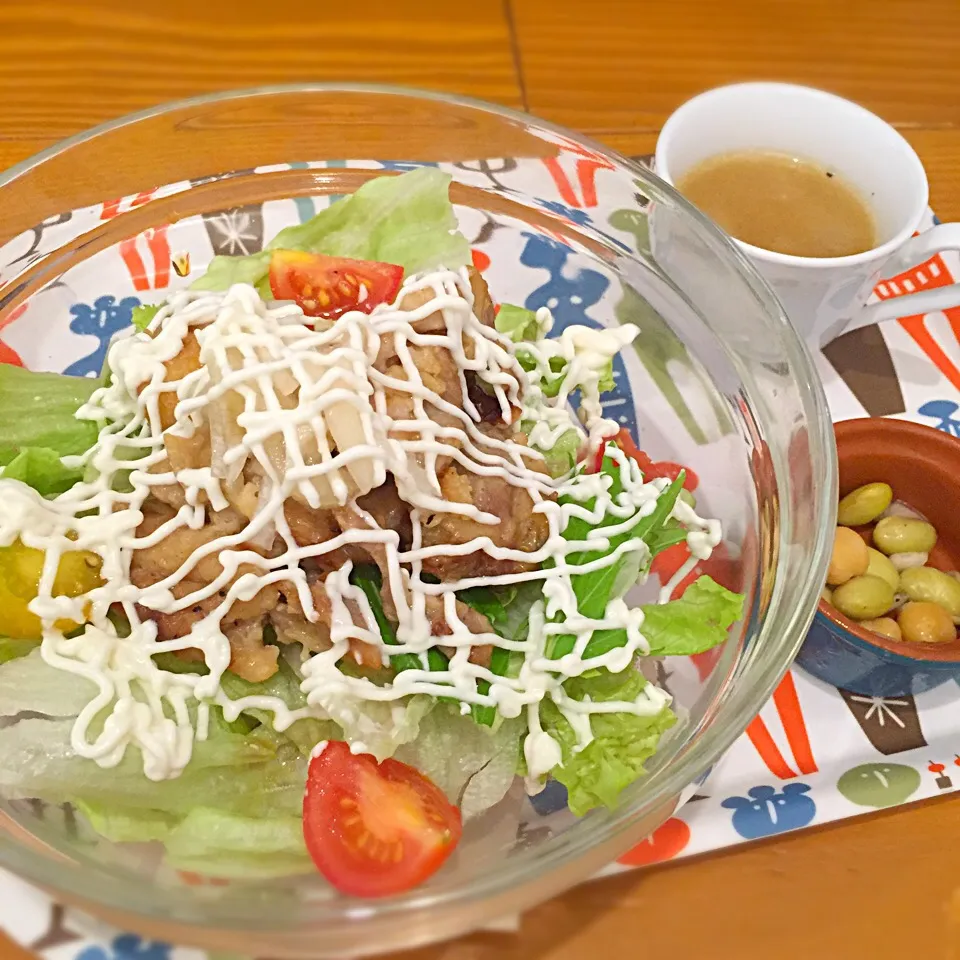 自家製大豆マヨのチキン南蛮丼|りんごっちさん