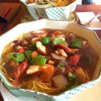 Beef, chicken, king prawn and squid noodles|Jasmin Palmerさん